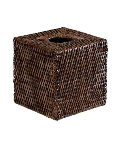 Cognac servettlåda kvadrat rotting