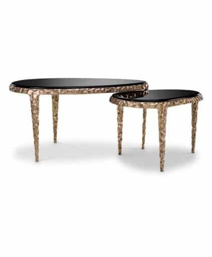 Livana sidobord antik mässing 2-set