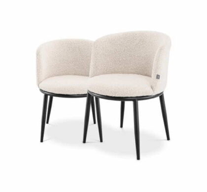 Filmore matstolar bouclé cream 2-pack