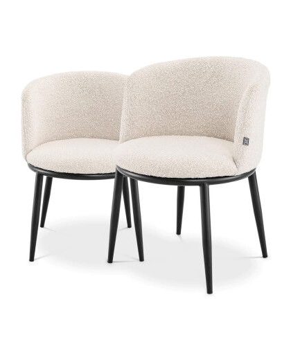 Filmore matstolar bouclé cream 2-pack