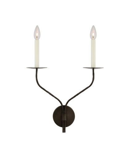 Belfair vägglampa dubbel svart