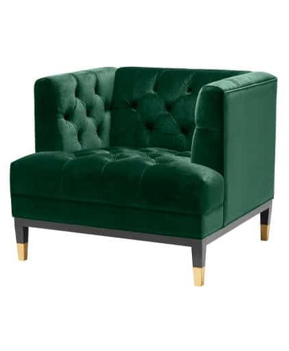 Castelle fåtölj roche dark green velvet