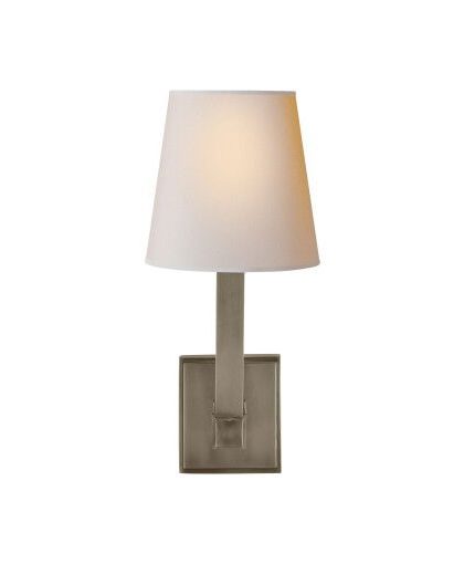 Single Square Tube vägglampa antik nickel