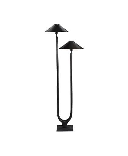 Twin golvlampa antik brons