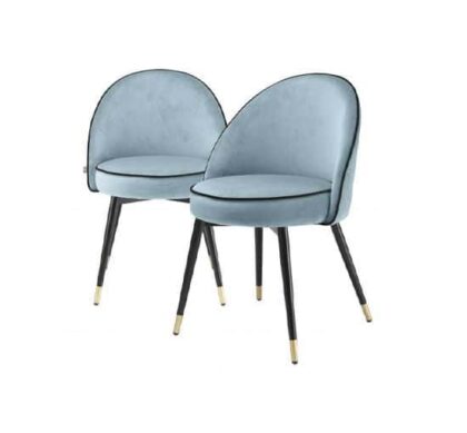 Cooper matstol savona blue velvet 2-set