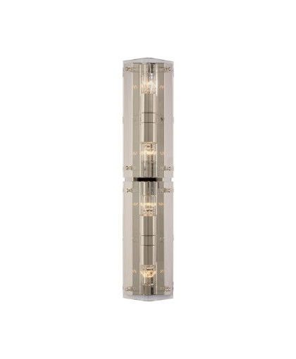 Clayton 25 vägglampa crystal/nickel