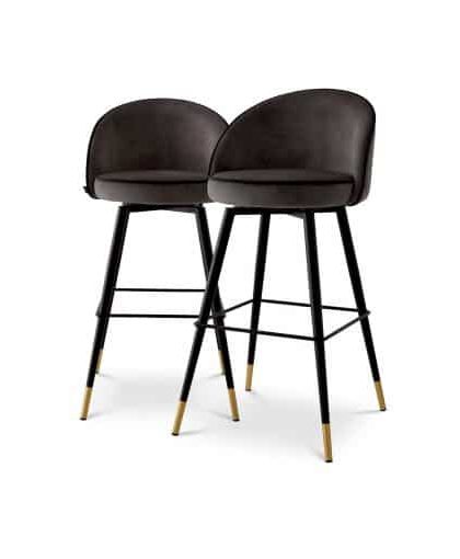 Cooper barstol roche dark grey velvet 2-set