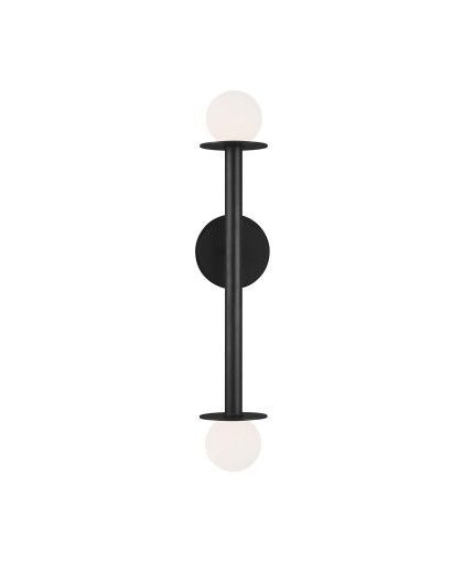 Nodes vägglampa dubbel svart