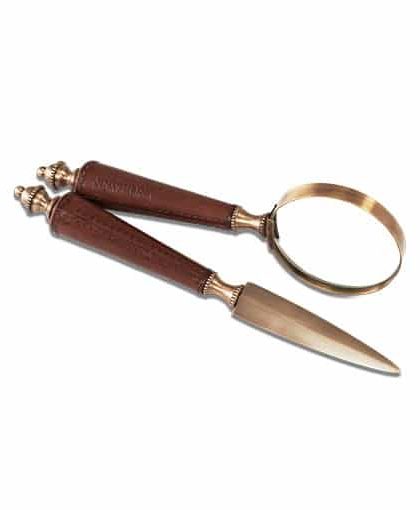 Kensington set förstoringsglas/brevkniv läder