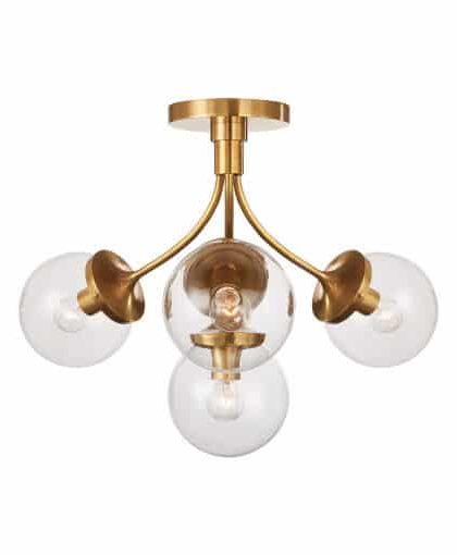Prescott plafond mässing/klarglas