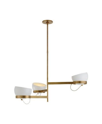 Lightwell Grande Triple takkrona mässing/vit