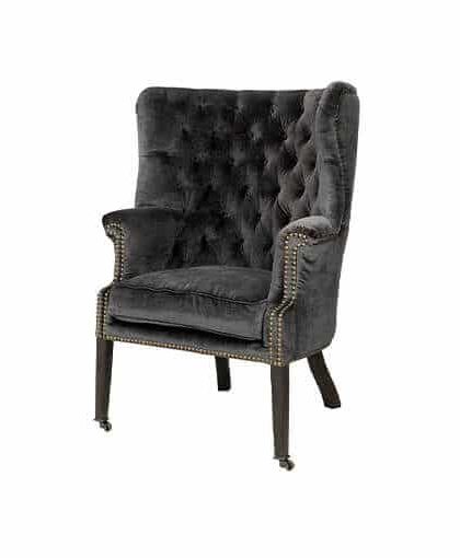 Churchtown fåtölj velvet dark grey