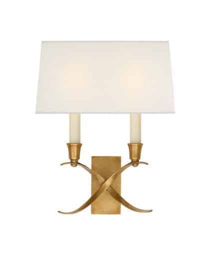 Cross Bouillotte vägglampa antik mässing S