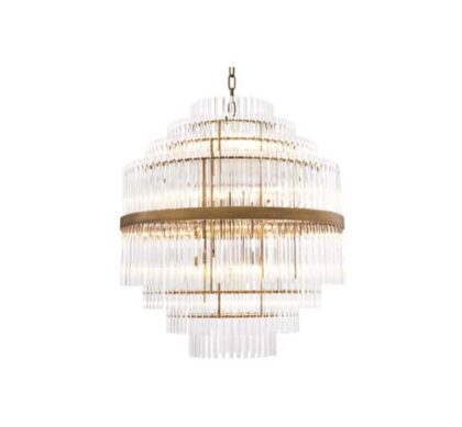 East kristallkrona antik mässing