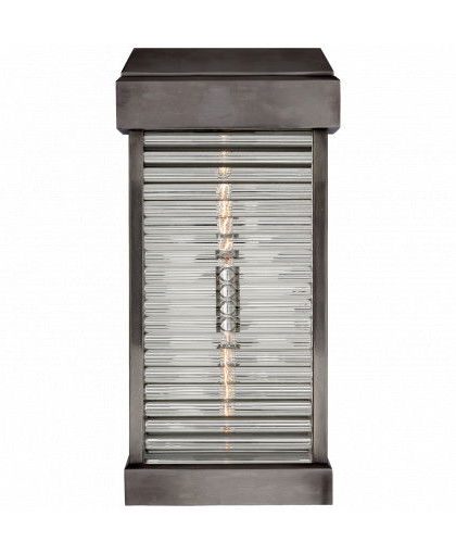 Dunmore Curved Glass Louver vägglampa brons
