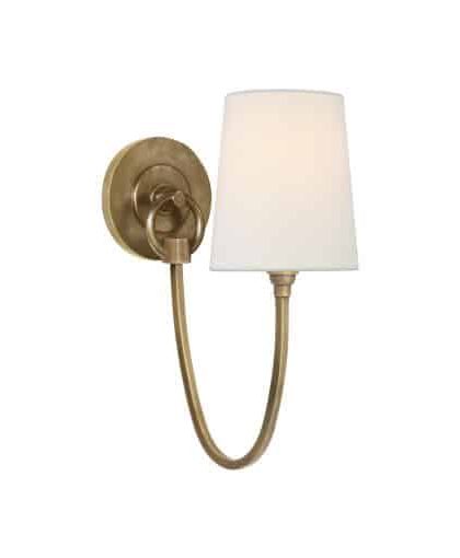 Reed vägglampa antik mässing