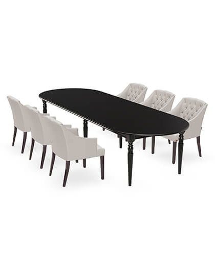 Osterville matbord modern black med Delano karmstol sand
