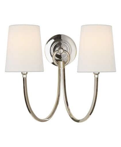 Reed vägglampa dubbel nickel