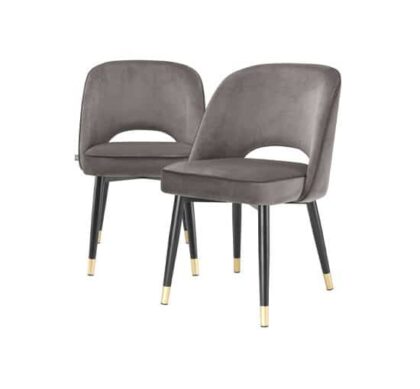 Cliff matstolar savona grey velvet 2-set