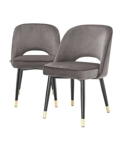 Cliff matstolar savona grey velvet 2-set