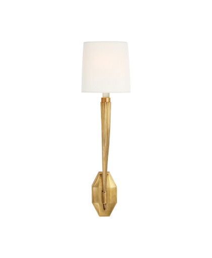 Ruhlmann vägglampa antik mässing/linne