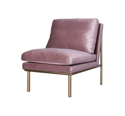 April loungefåtölj rosewater/mässing