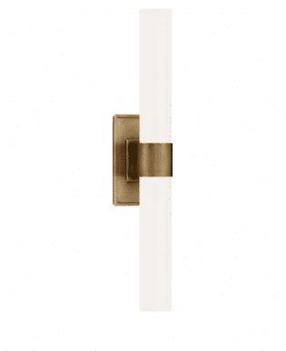 Presidio Petite vägglampa dubbel antik mässing/vit