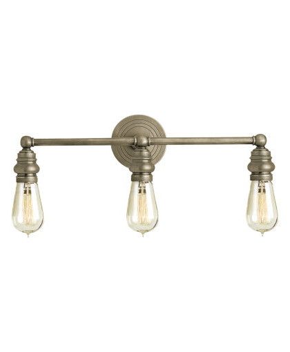 Boston vägglampa trippel antik nickel