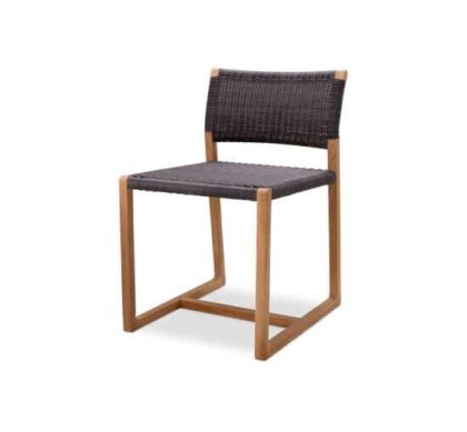Griffin matstol natural teak black weave