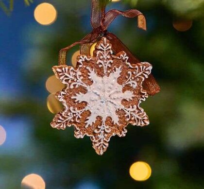 Marple pepparkaka snöflinga julgransdekoration
