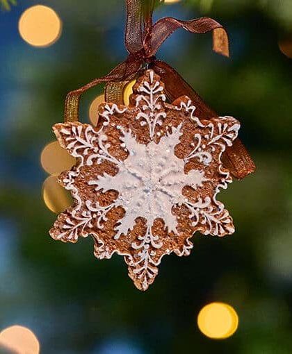Marple pepparkaka snöflinga julgransdekoration