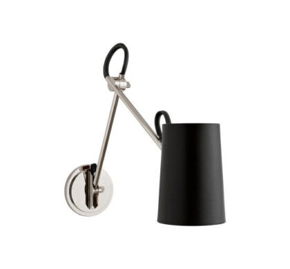 Benton vägglampa dubbel nickel/mörkbrun