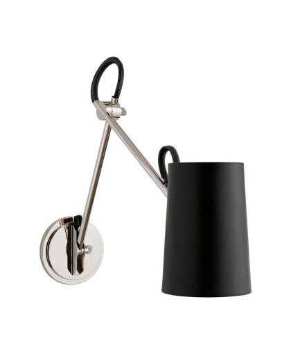 Benton vägglampa dubbel nickel/mörkbrun
