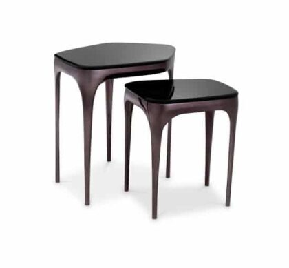 Deacon sidobord svart 2-set