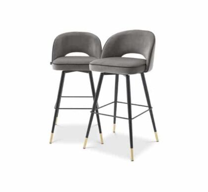 Cliff barstolar savona grey velvet 2-set