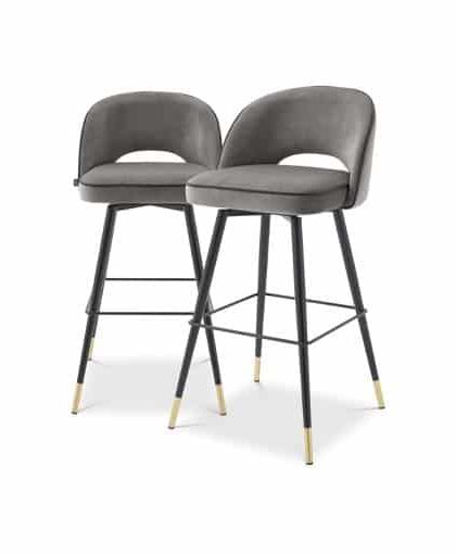 Cliff barstolar savona grey velvet 2-set