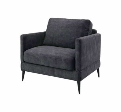 Andorra fåtölj velvet dark grey