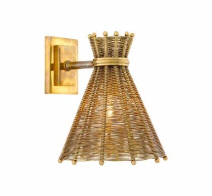 Kon Tiki vägglampa antik mässing