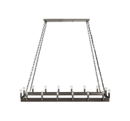 Crown Rectangular taklampa antik järn