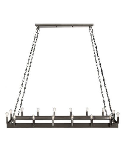 Crown Rectangular taklampa antik järn