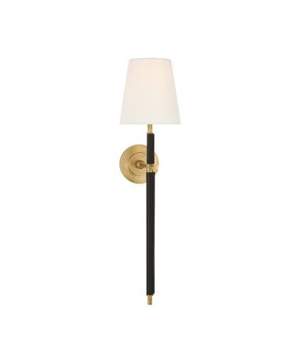 Bryant Wrapped vägglampa antik mässing/läder L