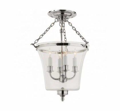 Sussex Bell Jar taklampa nickel