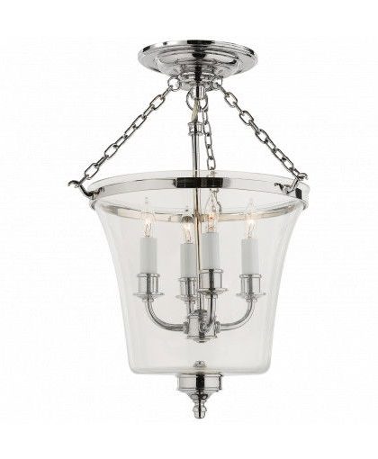 Sussex Bell Jar taklampa nickel