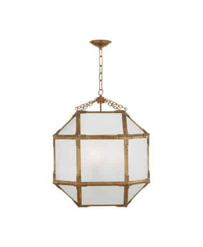 Morris taklampa Gilded Iron/frostat glas M