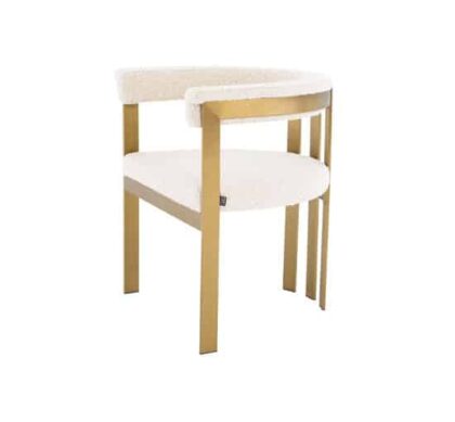 Clubhouse matstol bouclé cream
