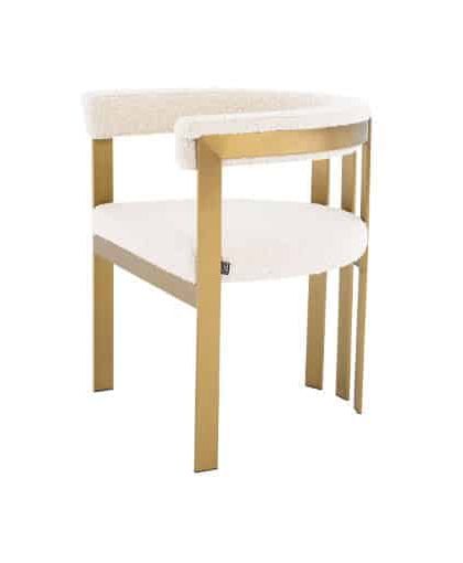 Clubhouse matstol bouclé cream