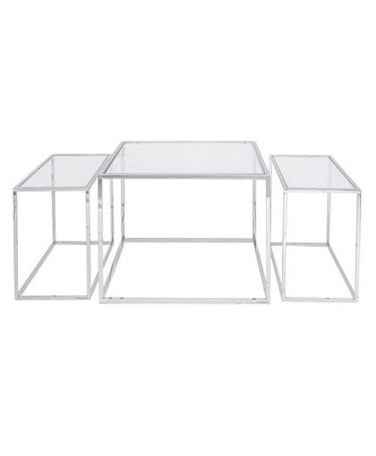 Three set table - satsbord krom hög