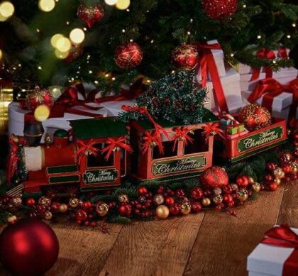 Claus tomtetåg röd/grön