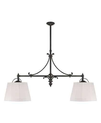 Sloane taklampa dubbel brons/linne