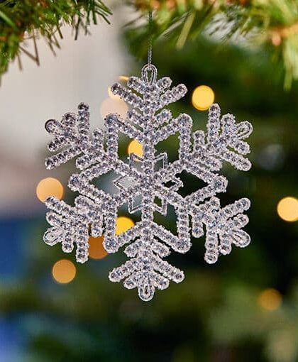 Glimma snöflingor julgransdekoration 2-pack